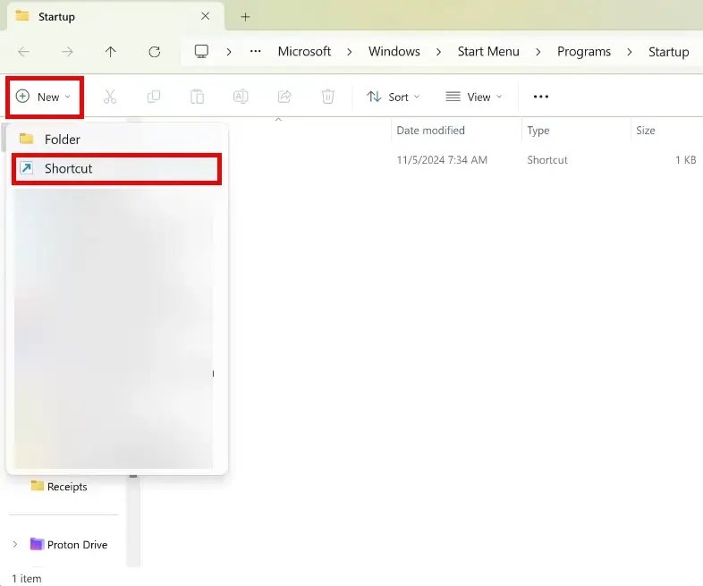 NewShortcut