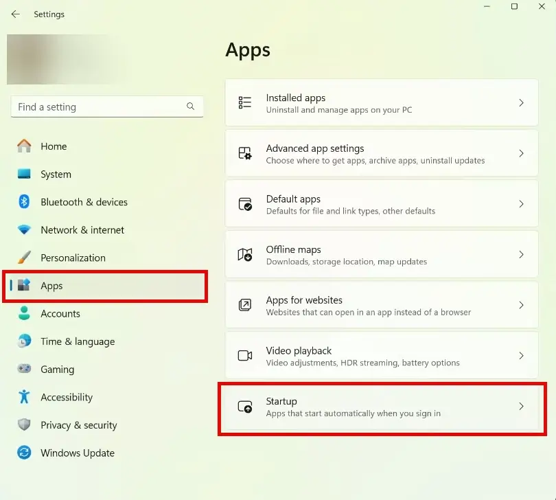 StartupMenu